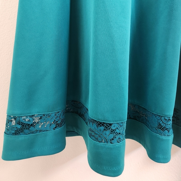 Lane Bryant‎ Plus Size Teal Scuba Lace Fit & Flare Dress Size 18/20 1X XXL - Picture 5 of 11